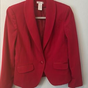 Worthington Red Blazer Tailored Suit Jacket